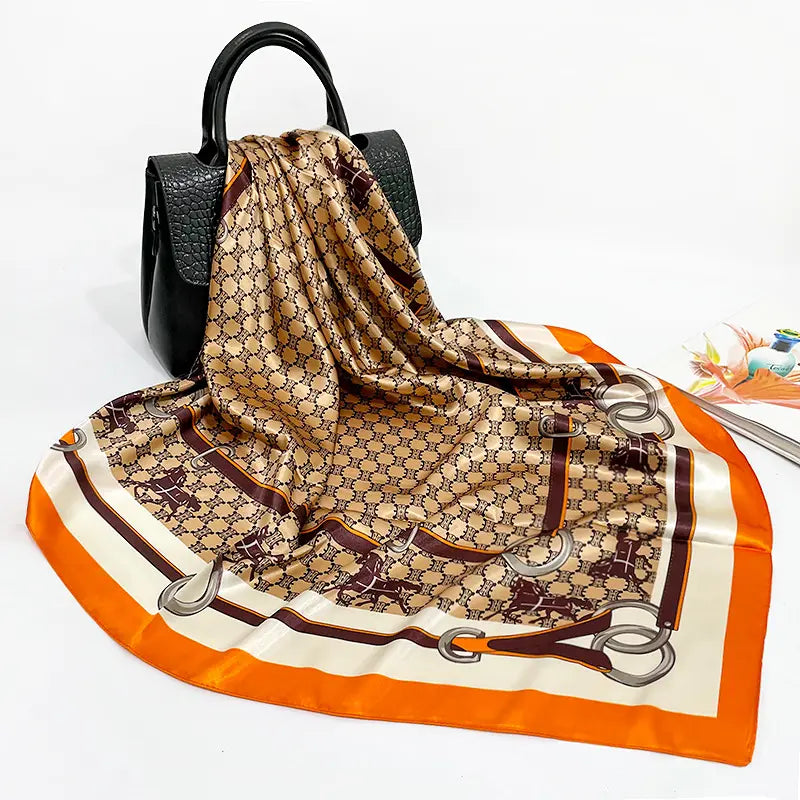 JULIA Horse Design, Satin Scarf - 90 x 90 cms