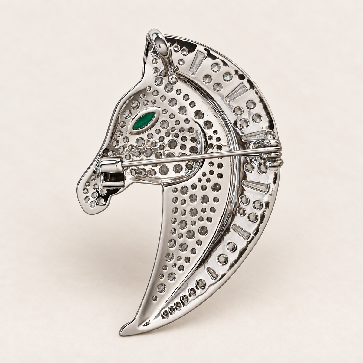 ABBEY Zircon Horse Head Brooch or Pendant