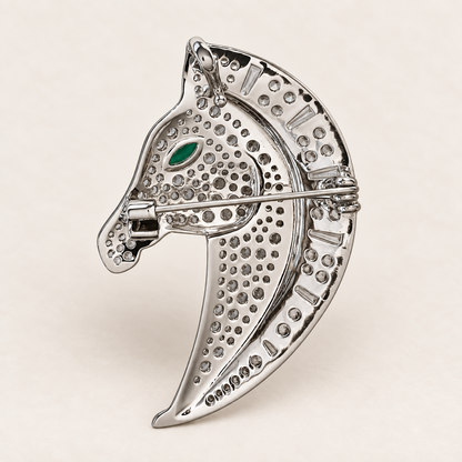 ABBEY Zircon Horse Head Brooch or Pendant