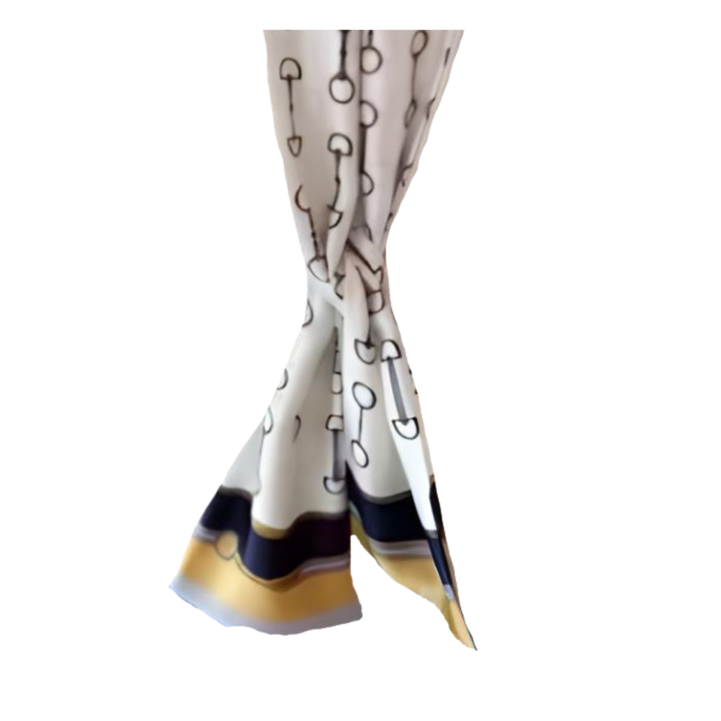 ADDISON 145 Horse Design Silk Look Satin Skinny Scarf - 145 X 13 cms