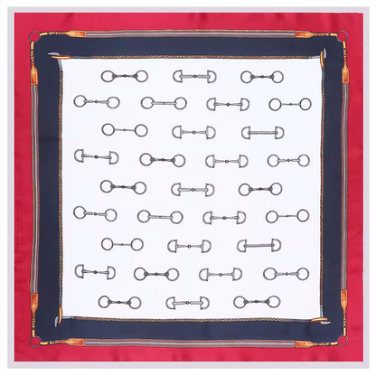 ADDISON 70 Horse Design, Man-Made Silk Scarf - 70 x 70 cms