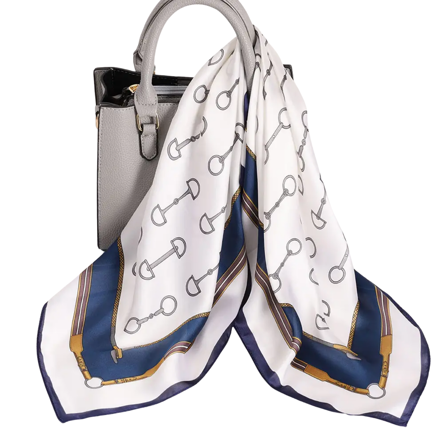 ADDISON 70 Horse Design, Man-Made Silk Scarf - 70 x 70 cms