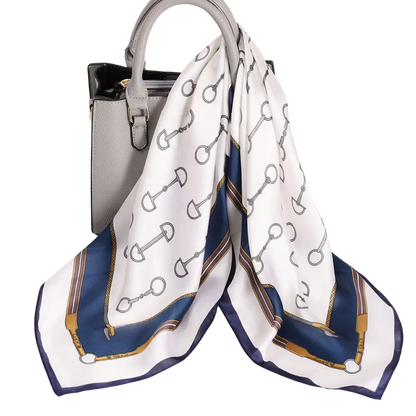 ADDISON 70 Horse Design, Man-Made Silk Scarf - 70 x 70 cms