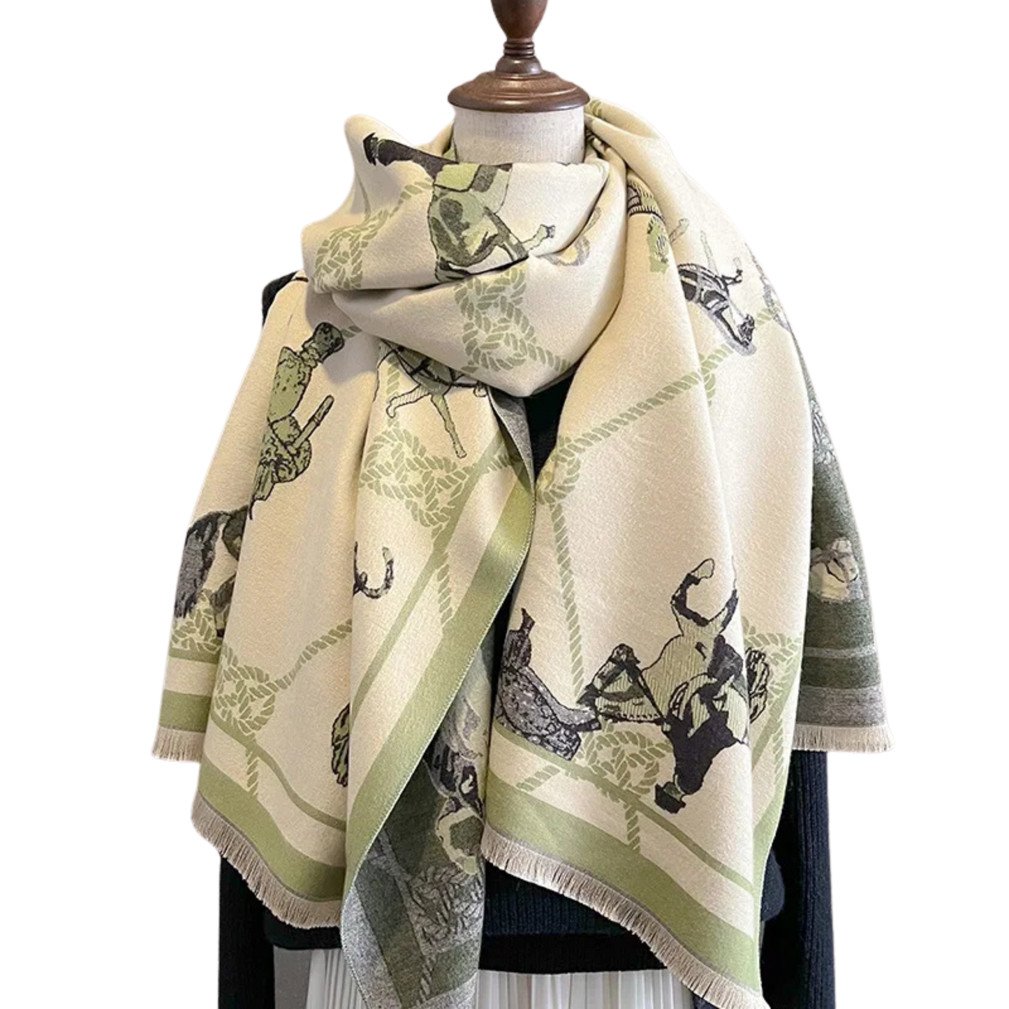 ALICE Horse Design, Cashmere Blend Pashmina/Shawl - 180 x 65 cms