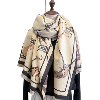 ALICE Horse Design, Cashmere Blend Pashmina/Shawl - 180 x 65 cms