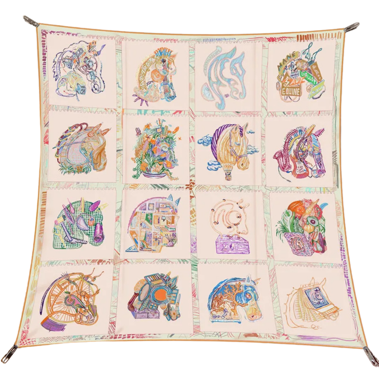 ANTWERP 53 Horse Design Twill Scarf - 53 x 53 cms