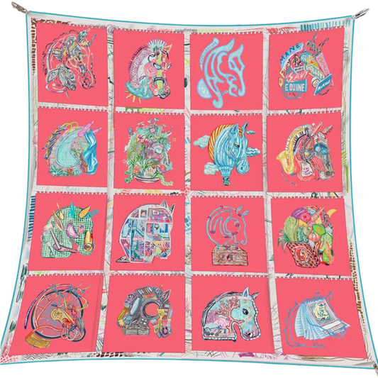 ANTWERP 90 Horse Design Premium Twill Scarf - 90 x 90 cms