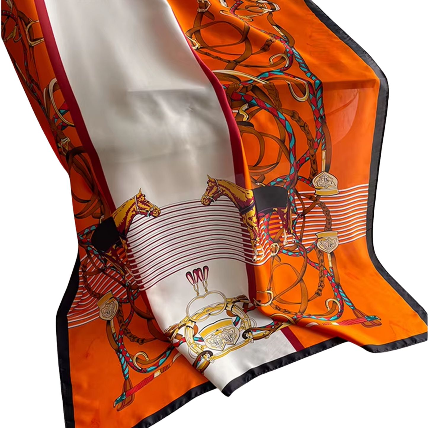 APOLLO Horse Design, Man-Made Silk Chiffon Scarf - 180 x 90 cms