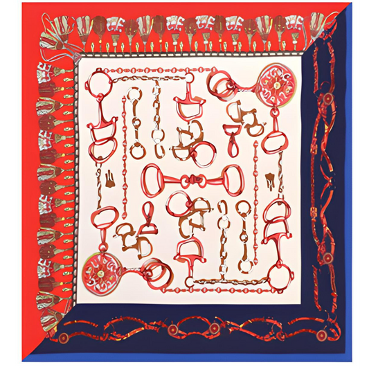 ARABELLE Horse Design Satin Scarf - 90 x 90 cms
