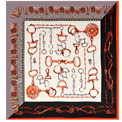 ARABELLE Horse Design Twill Scarf - 90 x 90 cms