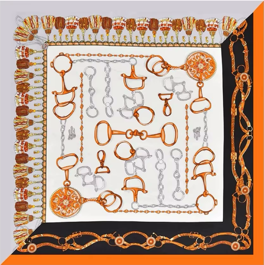 ARABELLE Horse Design Twill Scarf - 90 x 90 cms