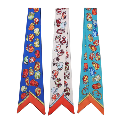 ARCHER Horse Design Twilly Scarf, Hair or Handbag Tie - 85 x 5 cms