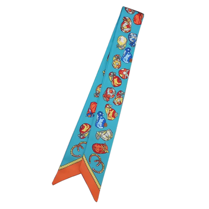 ARCHER Horse Design Twilly Scarf, Hair or Handbag Tie - 85 x 5 cms