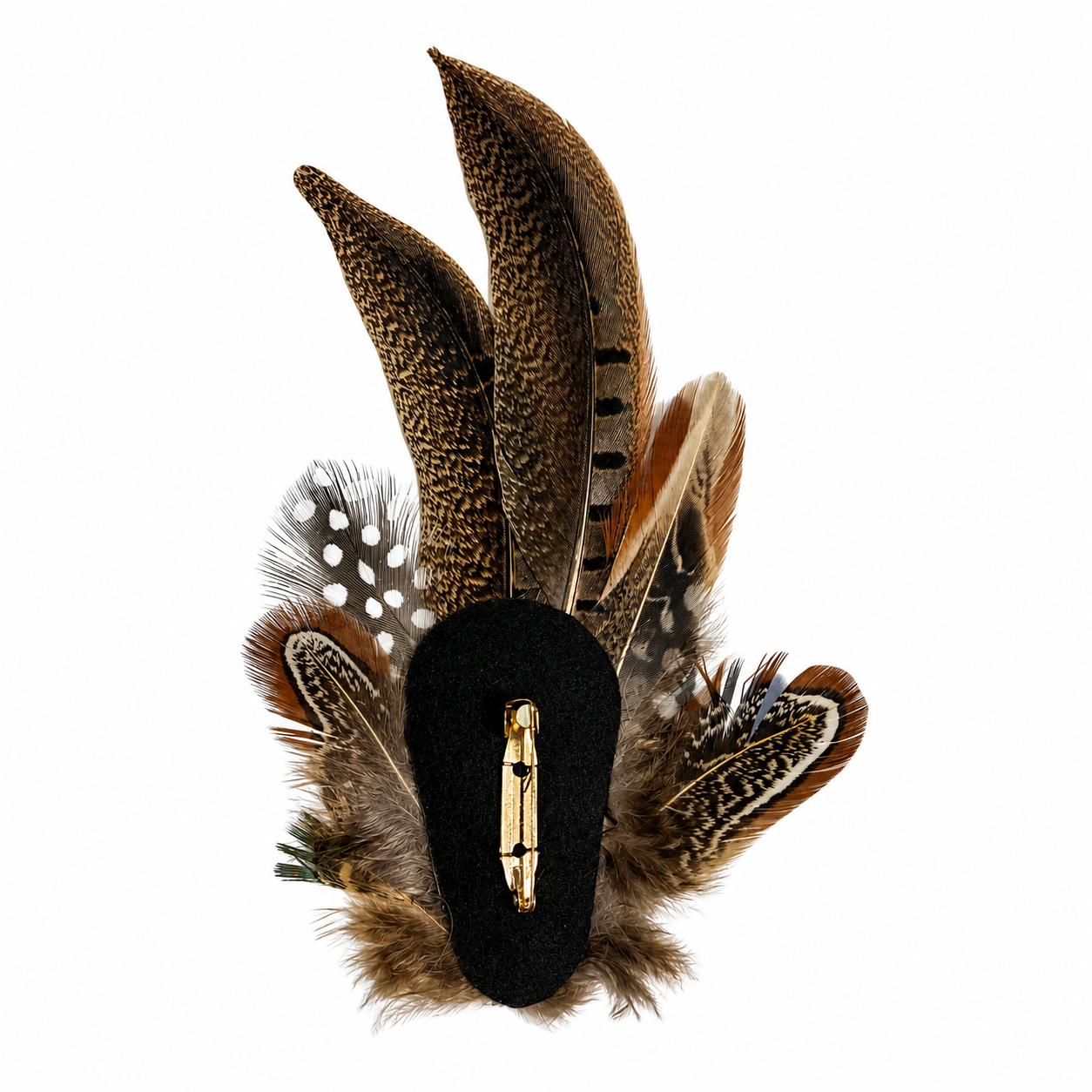 ARMITAGE Natural Feather  Hat Plume with Brooch Pin
