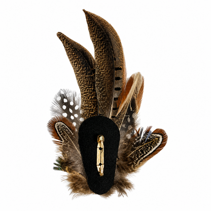 ARMITAGE Natural Feather  Hat Plume with Brooch Pin