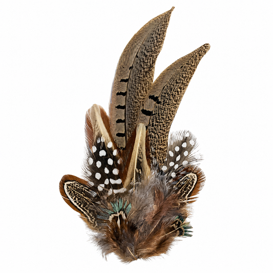 ARMITAGE Natural Feather  Hat Plume with Brooch Pin