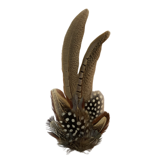 ARMITAGE Genuine Pheasant Feather Hat Plume with Brooch Pin