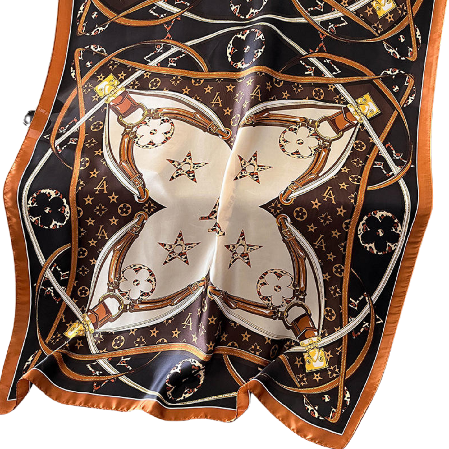 ARTEMIS Horse Design, Man-Made Silk Chiffon Scarf - 180 x 90 cms