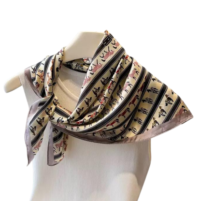 ASCOT Horse Design, Satin Scarf - 70 x 70 cm