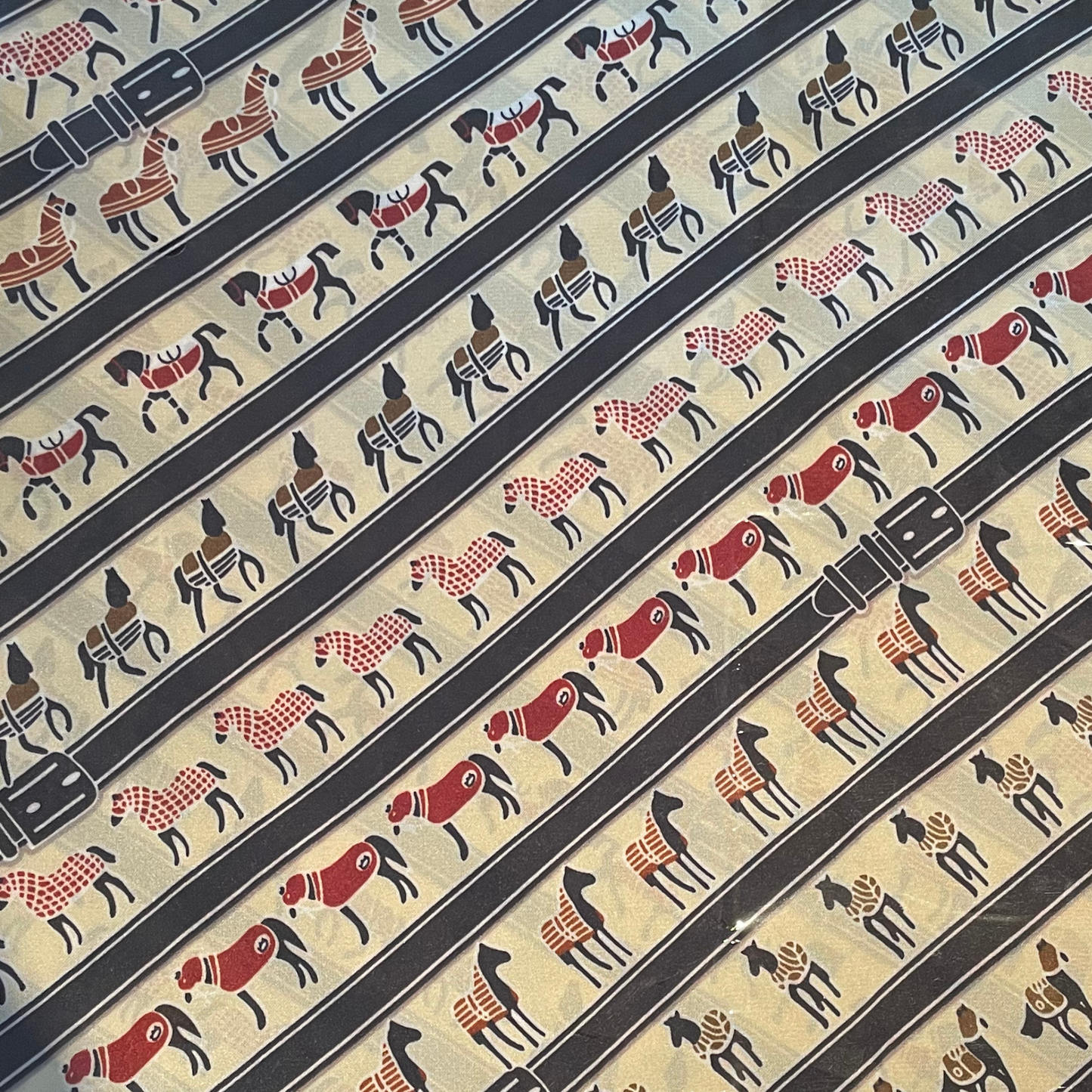 ASCOT Horse Design, Satin Scarf - 70 x 70 cm