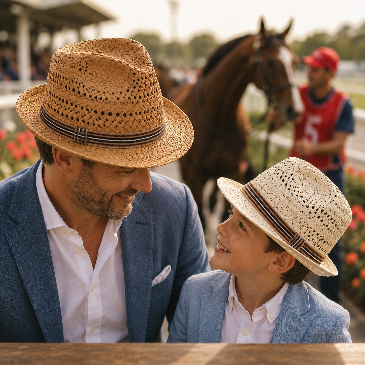 ASCOT Paper Straw Narrow Brim (4 cm) Trilby - Adult and Childs Sizes