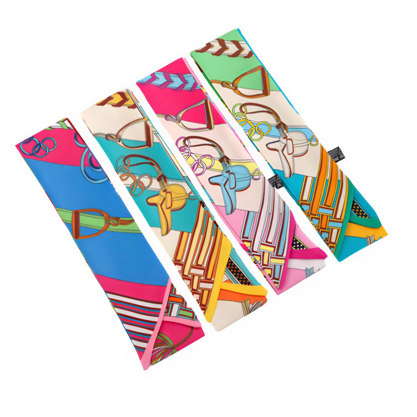 ASHTON Horse Design Twilly Scarf, Hair or Handbag Tie - 85 x 5 cms