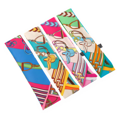ASHTON Horse Design Twilly Scarf, Hair or Handbag Tie - 85 x 5 cms