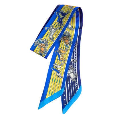 ATHENS Horse Design Twilly Scarf, Hair or Handbag Tie - 85 x 5 cms