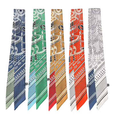ATLANTA Horse Design Twilly Scarf, Hair or Handbag Tie - 85 x 5 cms