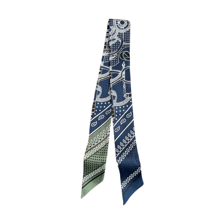 ATLANTA Horse Design Twilly Scarf, Hair or Handbag Tie - 85 x 5 cms