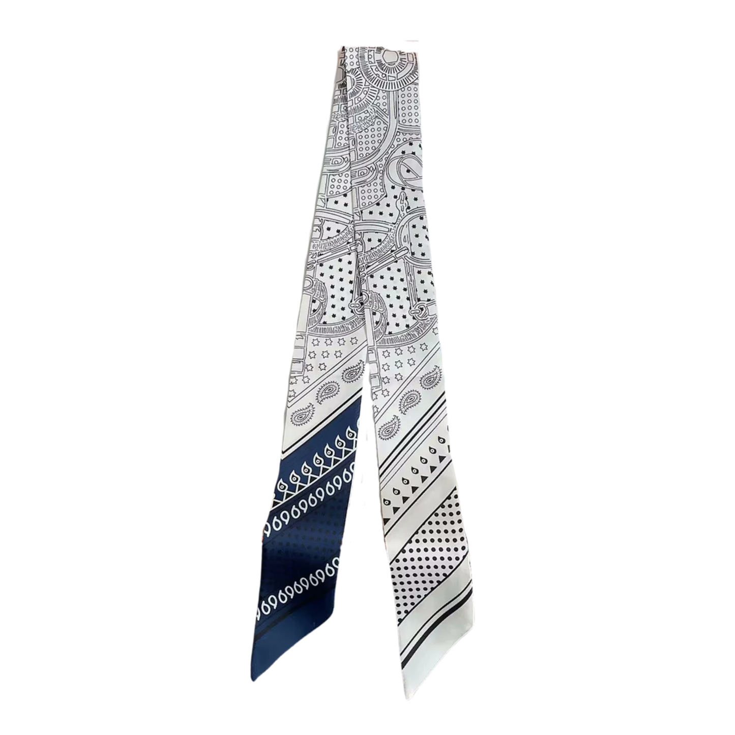 ATLANTA Horse Design Twilly Scarf, Hair or Handbag Tie - 85 x 5 cms