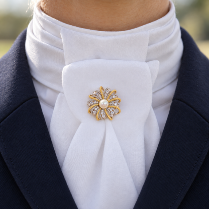 AURELIA Zircon & Pearl Floral Brooch