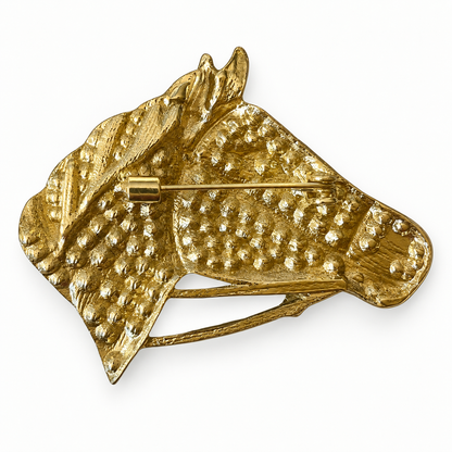 BADGER Rhinestone Gold Brooch