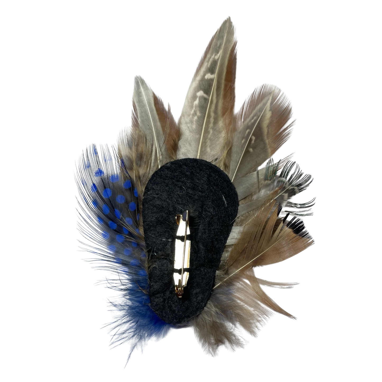 BELPER Genuine Pheasant Feather Hat Plume with Brooch Pin