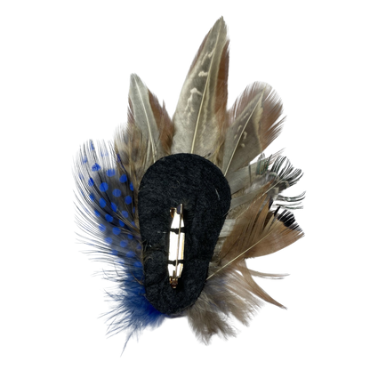 BELPER  Natural Feather Hat Plume with Brooch Pin