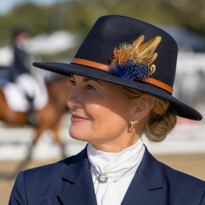 BELPER  Natural Feather Hat Plume with Brooch Pin