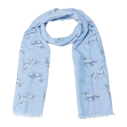 BESS Horse Design Linen Look Scarf - 180 x 90 cms
