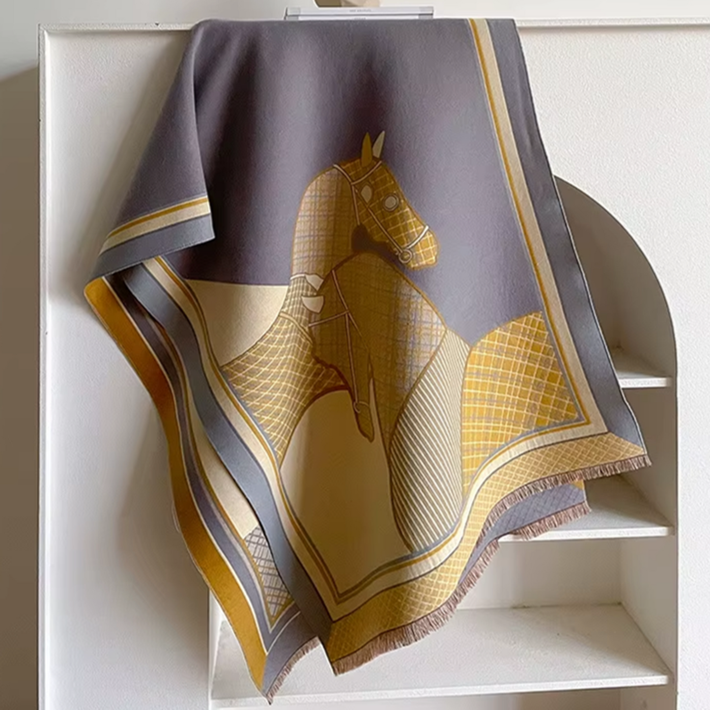 BOYD Horse design, Cashmere Blend Pashmina/Shawl - 180 x 65 cms