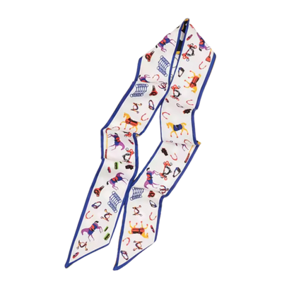 BRADEY Horse Design Twilly Scarf, Hair or Handbag Tie - 85 x 5 cms