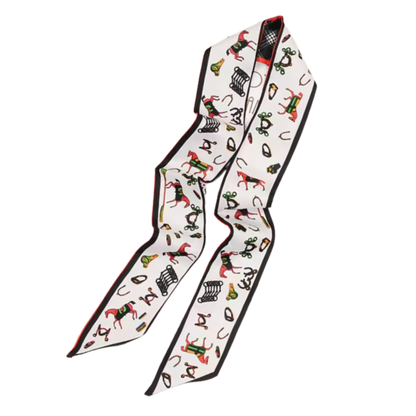 BRADEY Horse Design Twilly Scarf, Hair or Handbag Tie - 85 x 5 cms