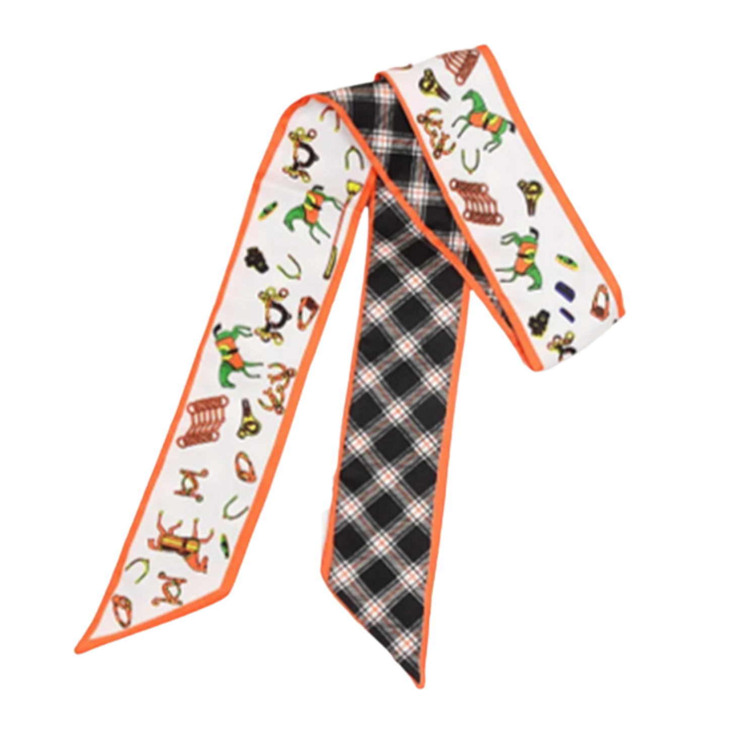 BRADEY Horse Design Twilly Scarf, Hair or Handbag Tie - 85 x 5 cms