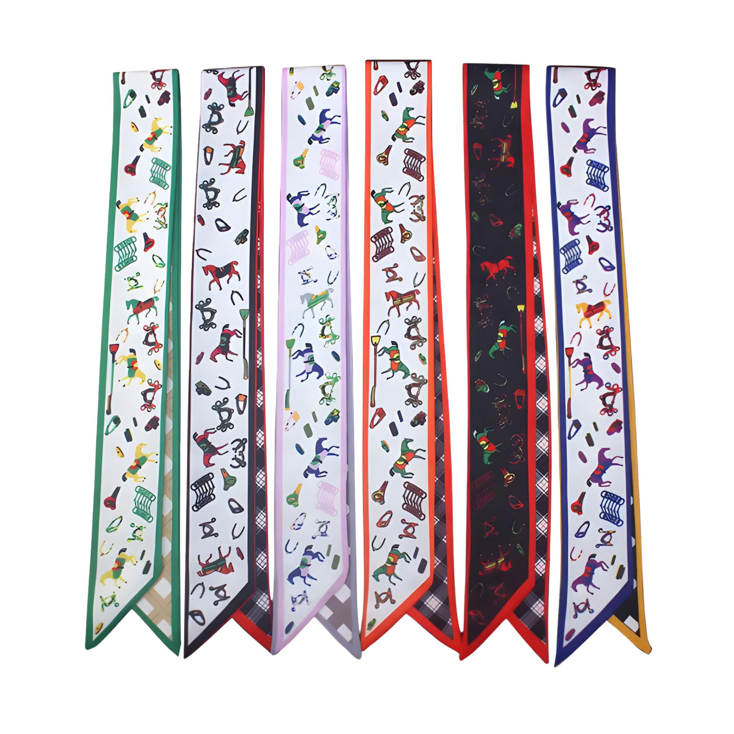 BRADEY Horse Design Twilly Scarf, Hair or Handbag Tie - 85 x 5 cms