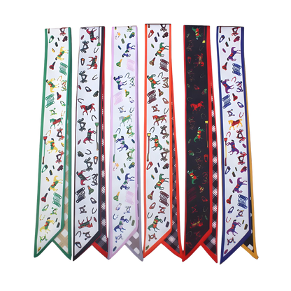 BRADEY Horse Design Twilly Scarf, Hair or Handbag Tie - 85 x 5 cms