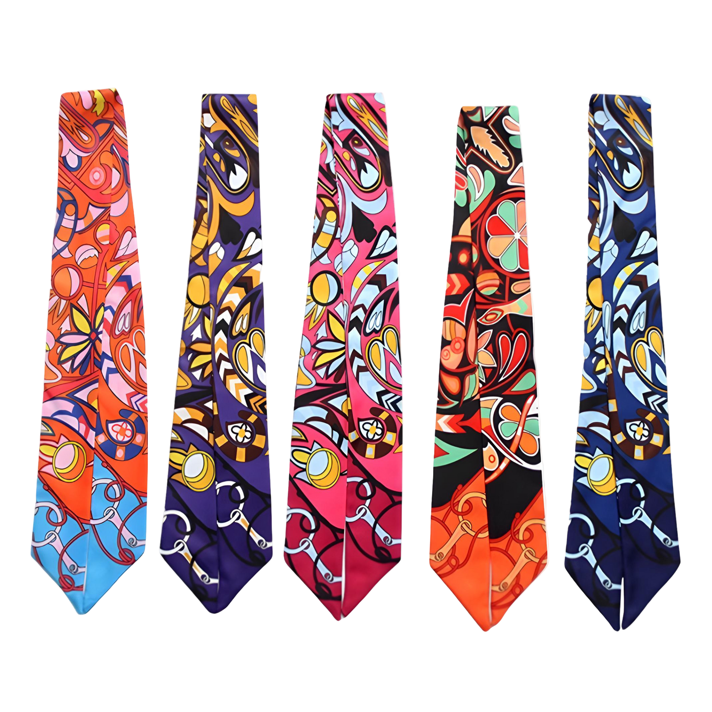 BRITTA Horse Design Twilly Scarf, Hair or Handbag Tie - 85 x 5 cms