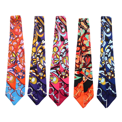 BRITTA Horse Design Twilly Scarf, Hair or Handbag Tie - 85 x 5 cms