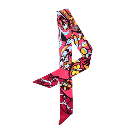 BRITTA Horse Design Twilly Scarf, Hair or Handbag Tie - 85 x 5 cms