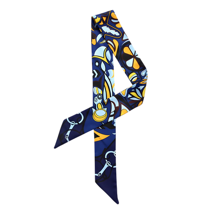 BRITTA Horse Design Twilly Scarf, Hair or Handbag Tie - 85 x 5 cms