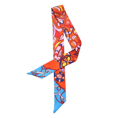 BRITTA Horse Design Twilly Scarf, Hair or Handbag Tie - 85 x 5 cms