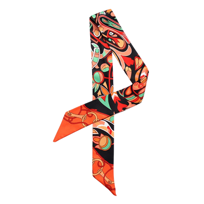 BRITTA Horse Design Twilly Scarf, Hair or Handbag Tie - 85 x 5 cms