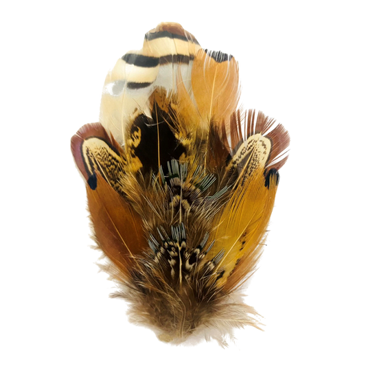 BURNIE Natural Feather Hat Plume with Brooch Pin